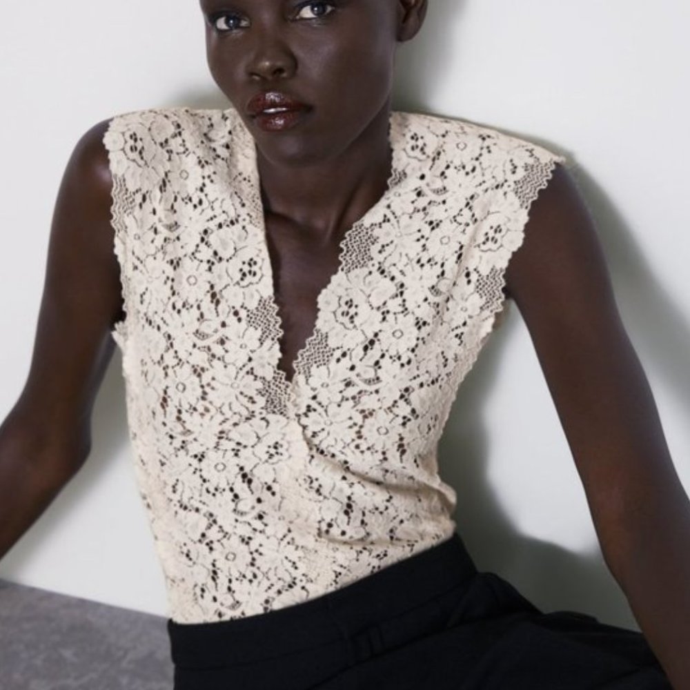 ZARA LACE BODYSUIT VANILLA